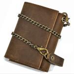 Crazy Horse Leather Coin Purse with Multiple Card Slots and Keychain