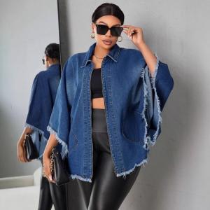 Loose Lapel Batwing Sleeve Jacket