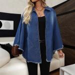 Loose Lapel Batwing Sleeve Jacket