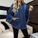 Loose Lapel Batwing Sleeve Jacket