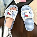 Slip Cute Floor Slippers for Women Winter Genuine Hellokitty