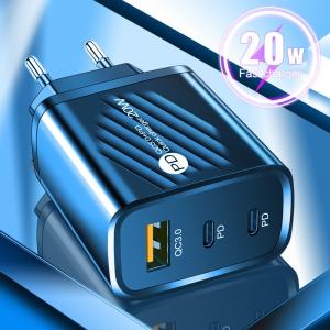 USB + 2PD Type-c mobile phone charger multi-port US, European and British travel charging head