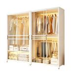 Sliding Door Wardrobe for Bedroom, Home Use, Easy Assembly, Large Capacity, Dustproof and Moisture-Proof Storage Cabinet