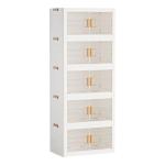 Folding Multi-functional Storage Cabinet Plastic Storage Cabinet Surface Installation-free Home Living Room Sundries Cabinet Children's Wardrobe