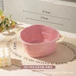 Double-Eared Soup Bowl, Snail Noodle Bowl, Instant Noodle Bowl, Baking Bowl, Ceramic Fruit Salad Bowl