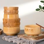 Bamboo Bowl, Spill-Proof, Heat-Insulated, Children's Rice Bowl, Household Japanese-Style Tableware