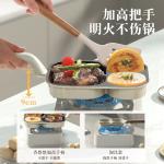 Pan Non-stick Pan Maifan Stone Mini Three-hole Deepening Three-in-one Egg Hamburger, Breakfast Pan