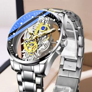 transparent hollow automatic mechanical watch men's watch men's waterproof luminous