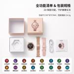 Gen9 Diamond-Encrusted Women's Smart Watch, Rose Gold Steel Band, Bluetooth Calling, Health Monitoring Watch