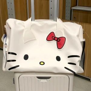 Travel Bag Hellokitty Cartoon Cute Large Bag Shoulder Bow Hello Kitty Satchel Crossbody Fitness Bag
