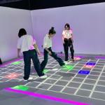 Indoor Trendy Sports Interactive Floor Grid Challenge Game Set with Foot-Stepping Game Console Project