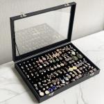 Black Jewelry Box Jewelry Box Necklace Ring Earrings Earrings Bracelet Antique Storage Display Box with Dustproof Cover