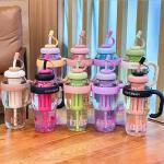 Trendy belly cup, high-value, large-capacity handle cup, summer cool cup, plastic straw cup, 2026 new style.