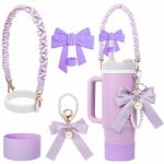 Stanley water bottle accessories heart straw cap ice cream cup decoration accessory combo set silicone cup sleeve