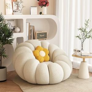 Creamy beanbag sofa, suitable for lying down or sleeping, casual