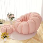 Creamy beanbag sofa, suitable for lying down or sleeping, casual