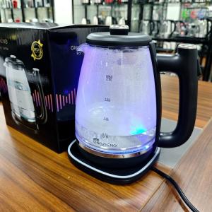 2L glass electric kettle with automatic power-off and heat preservation for boiling water and brewing tea. Available for home and office use.