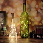 LED bottle cork light string lights with copper wire, room decoration light strips, home Christmas bottle decoration lights, button battery powered.
