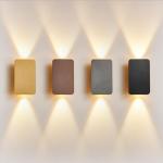 Nordic minimalist bedside wall lamp, brushed aluminum, hotel