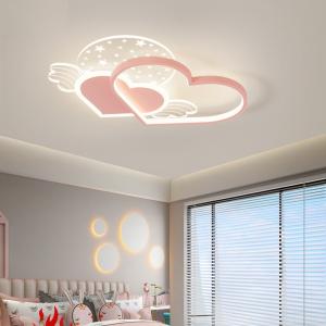 Warm and eye-friendly LED ceiling light for bedrooms, perfect for boys, girls, princess rooms, and creative double-heart designs.