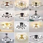 Bedroom ceiling light, living room light, study light, modern minimalist warm creative gold light fixture, Nordic style.