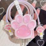 Cat Print Data Cable Protective Case 20W Compatible with Apple iPhone Fast Charging Case