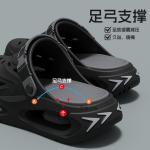 Men's Crocs, Summer Style, Trendy Outdoor Wear, 2025 New Arrival, Non-slip, Odor-resistant Closed-toe Slippers, Two-Way Driving Sandals