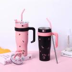 Ice King Mug 40 Handle Car Mug Large Capacity High-Value Insulated Mug 304 Stainless Steel Straw Mug Portable