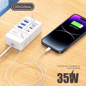 strip phone charger with 3PD, 3USB multi-port charging