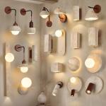 Wabi-sabi yellow cave stone wall lamp for bedroom, bedside