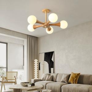 Solid wood pendant light for bedroom, Nordic style, living room, hallway, minimalist style, study, Japanese-style guesthouse