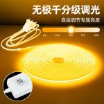 COB self-adhesive LED strip light for bedroom background wall, bedside ambient light, adjustable brightness, 220V switch, plug-in.