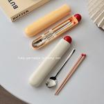 Portable individual storage box for students and office workers, cutlery and chopsticks set.