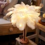 Trendy feather lamp, tabletop night light, girly live streaming ambient light, bedroom decorative light, romantic birthday light