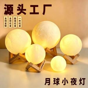 Mid-Autumn Festival Hand-painted Moon Lamp Night Light Bedroom Bedside Lamp Ambient Light Moon Lamp Ornament Factory Source