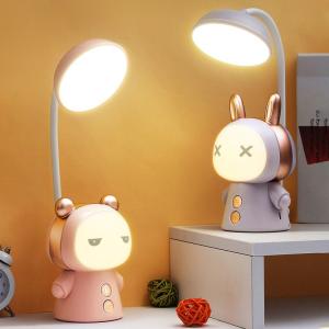 Creative rechargeable desk lamp, cartoon LED eye-protection desk lamp, study and reading lamp, night light