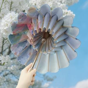 TikTok viral 32-ribbed modern Chinese style folding umbrella
