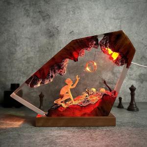 Gollum Power Ring Epoxy Resin Lamp Dark Lord Ring Fantasy World Night Light Halloween Gift