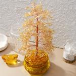 Crystal Money Tree with Yellow Crystal - Perfect for Business
