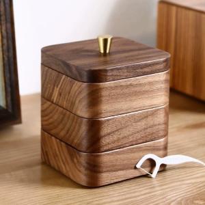 Solid wood dental floss box, solid wood toothpick storage box,