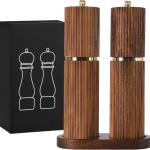 Wooden pepper grinder, manual grinder, adjustable coarseness, peppercorn and sea salt grinder, seasoning bottle base, kitchen tools