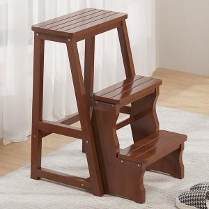 Multifunctional dual-purpose ladder stool/chair, household folding ladder, indoor wooden ladder, three-step staircase, small ladder for climbing.