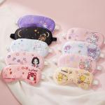 Children's double-sided imitation silk sleep eye mask, nap sunshade, cartoon Kuromi, travel eye protection, breathable, relieves fatigue