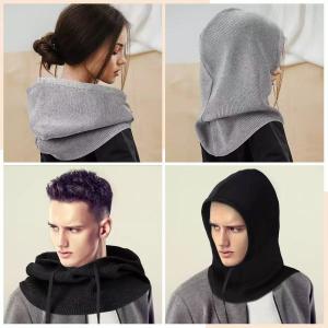 autumn and winter solid color drawstring balaclava unisex