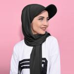 New style solid color women's scarf baseball cap with brim, versatile cross-border style pullover headscarf hat