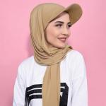 New style solid color women's scarf baseball cap with brim, versatile cross-border style pullover headscarf hat