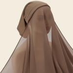 single-color pearl chiffon women's set, versatile for all seasons, fashionable scarf, tube hat, and long scarf.