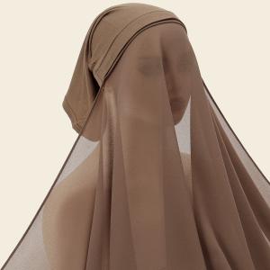 single-color pearl chiffon women's set, versatile for all seasons, fashionable scarf, tube hat, and long scarf.