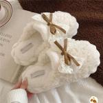 Fashionable, sweet, and cute bow-knot plush slippers for women,
