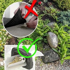 Amazon's new Key Hider outdoor patio hidden key box with simulated small stones as decoration